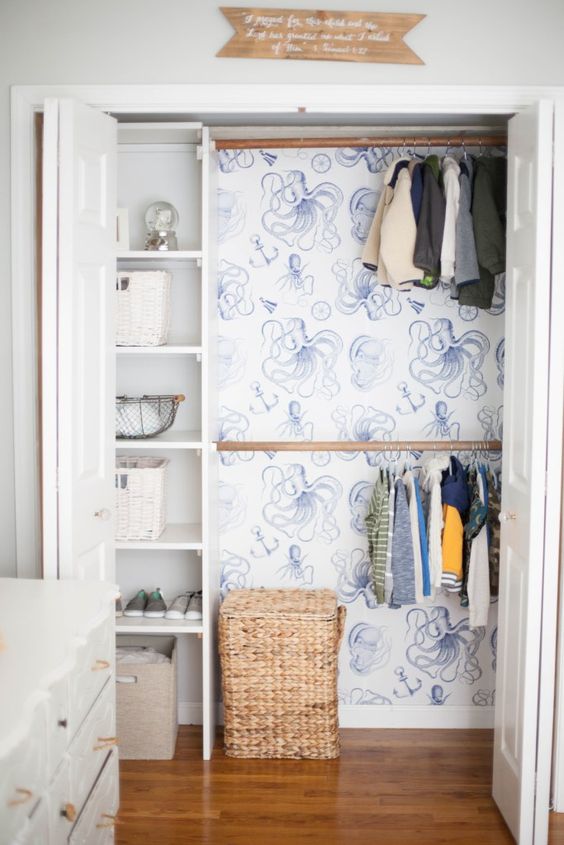 Wallpaper Closet Design A Secret Interior Design Trick: Wallpapering A