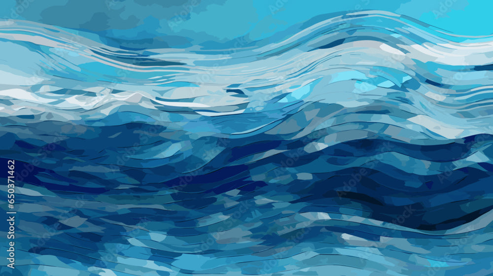 Abstract Blue and White Water Wave Wall Mural Limitless Walls