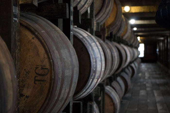 Bourbon Barrels In Rickhouse Wall Mural