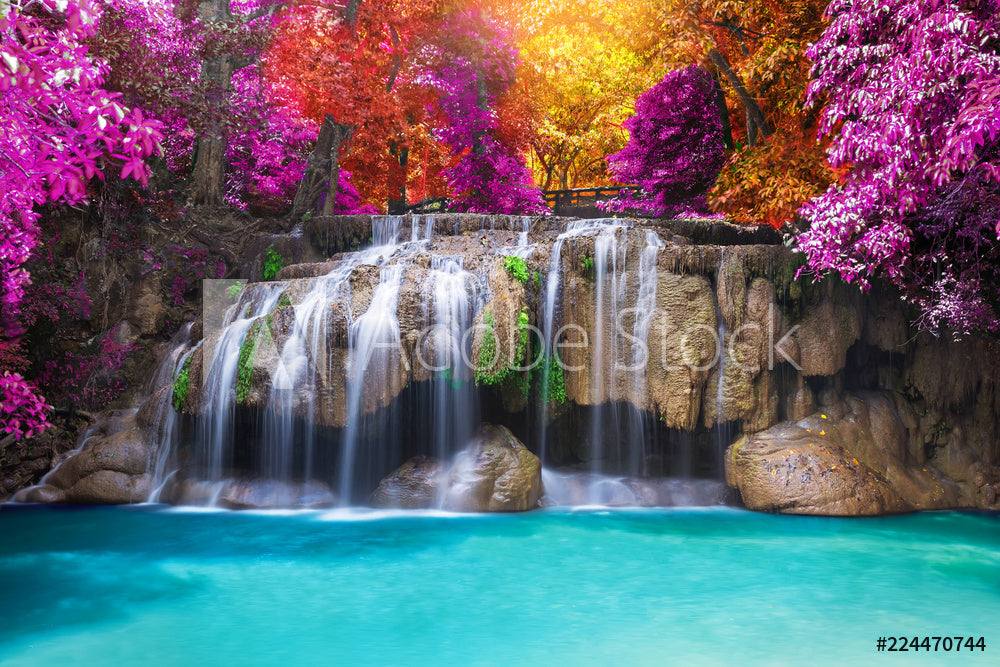 Deep Rain Forest Jungle Waterfall Wall Mural