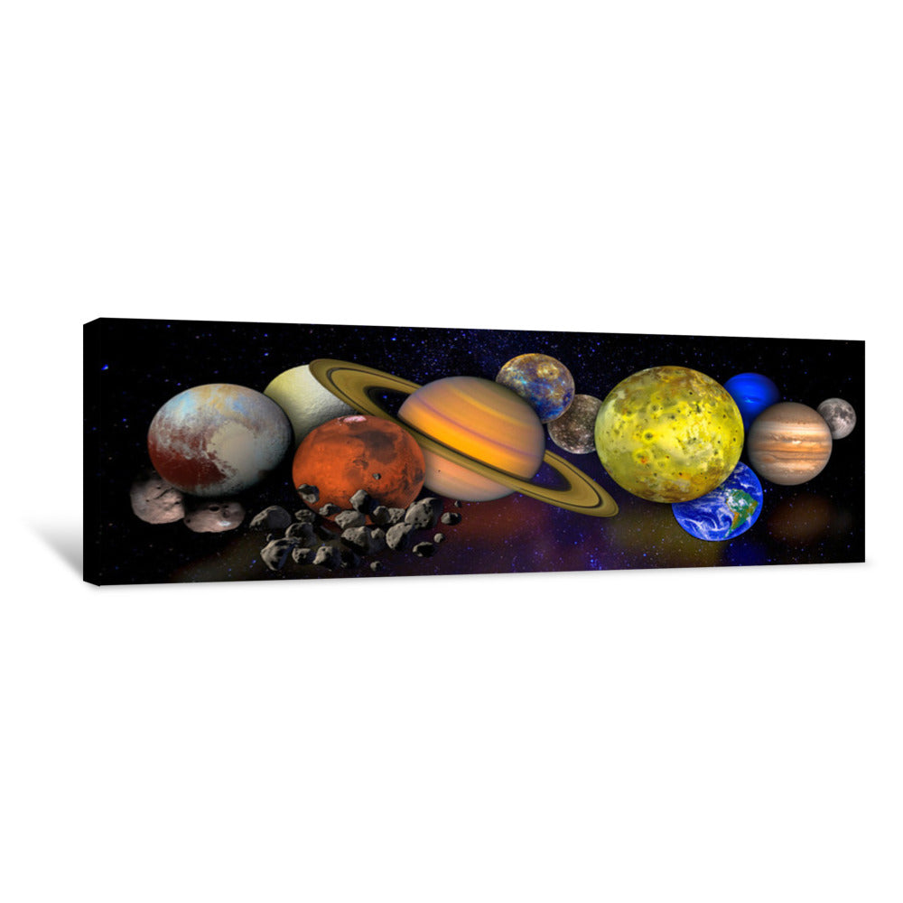Solar System Concept Collage With Planets And Moons In Outer Space Ele