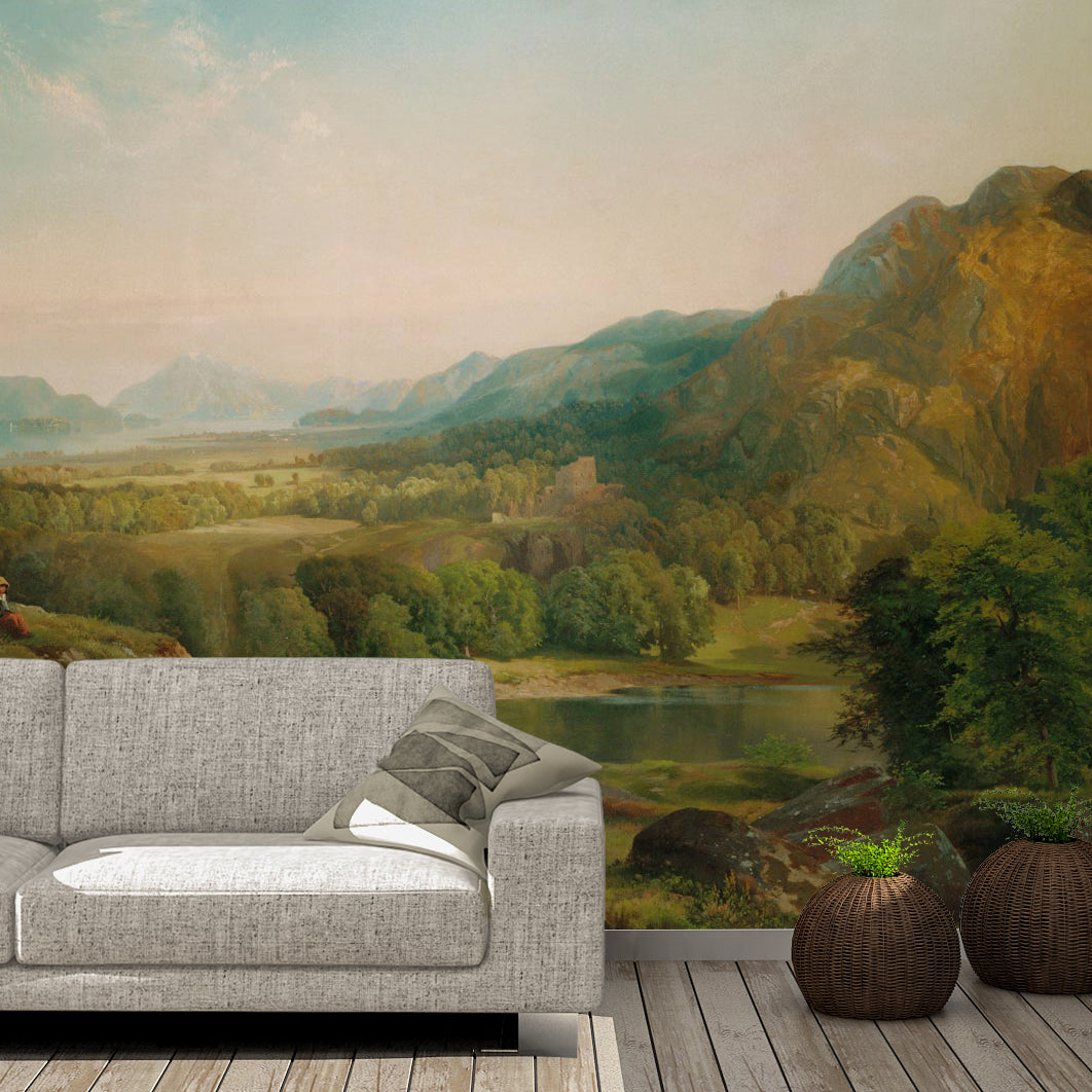 fine art landscape wall mural for living room