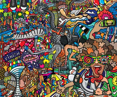 Sports Collage On A Large Brick Wall Graffiti Wall Mural Collage Style