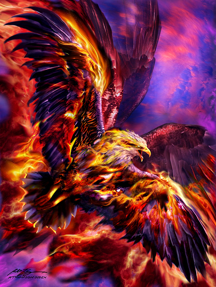 Phoenix Rising Wall Mural by Ruth Thompson