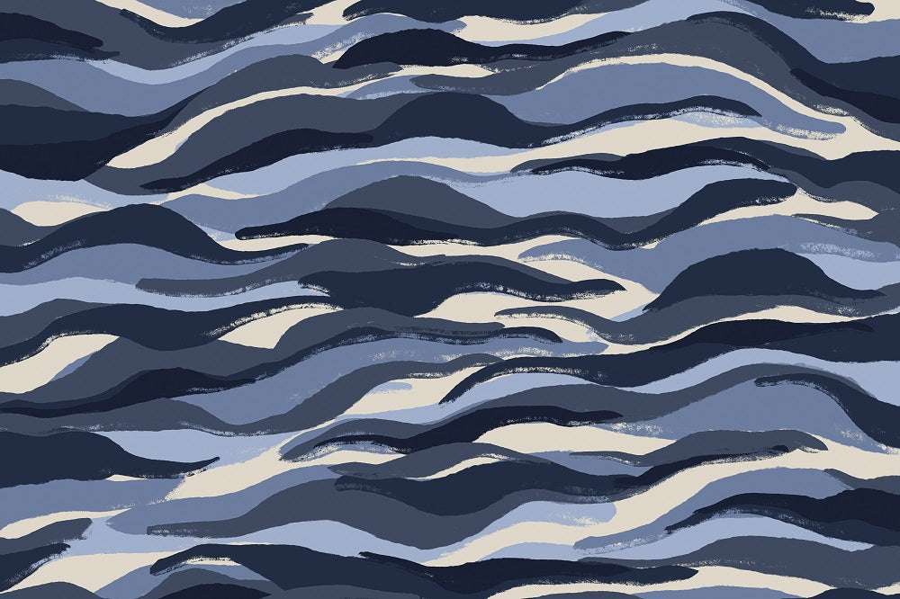 Blue Tiger Pattern Wall Mural