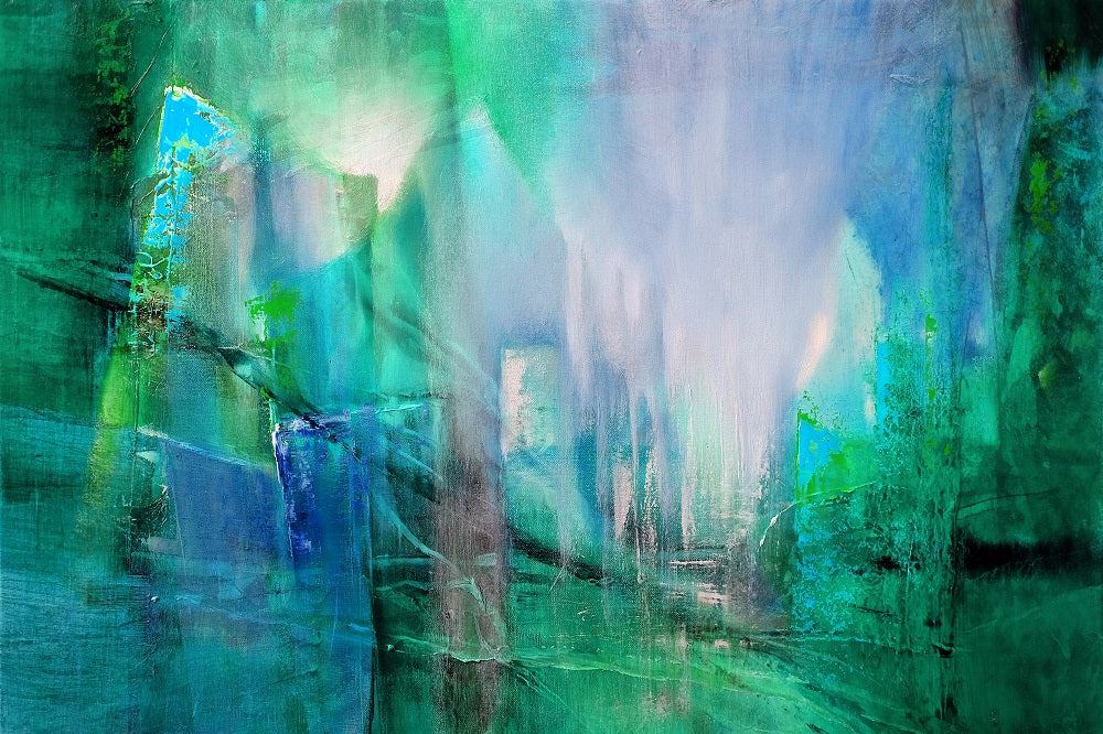 Transparency: Turquoise Light Wall Mural