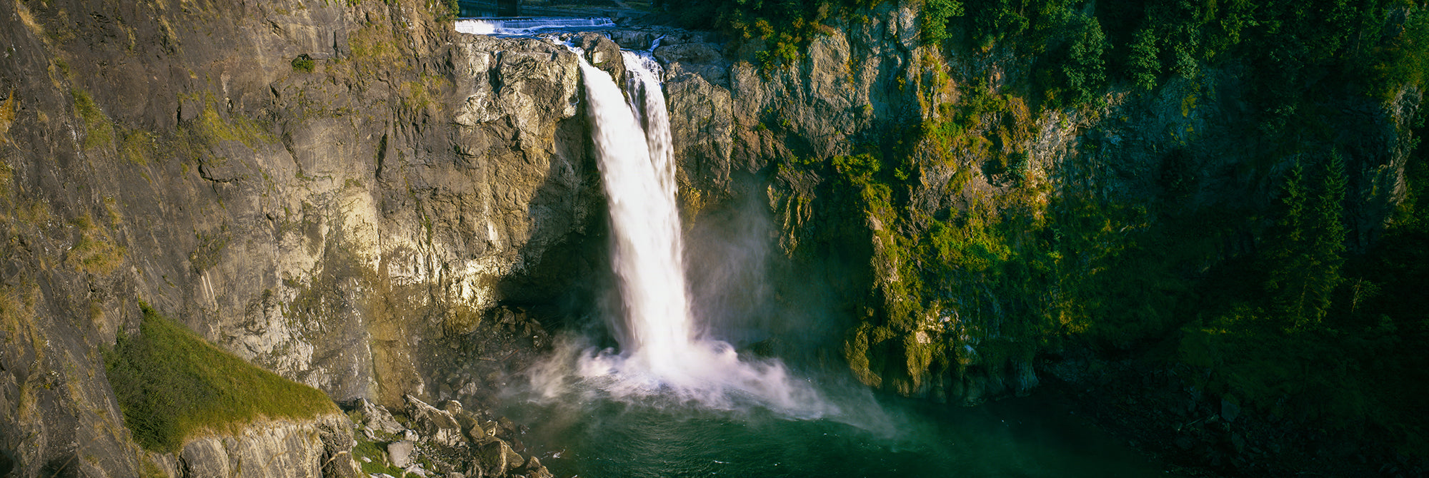 Water Falling In A River, Snoqualmie Falls, Washington State, USA Wall