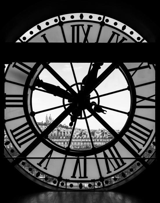 View Through D'orsay Museum Clock Tower Of Sacre-Coeur Basilica Wall M