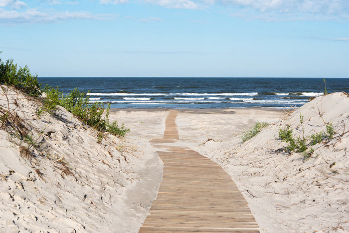Wooden Path To Baltic Sea, Liepaja, Latvia Wall Mural