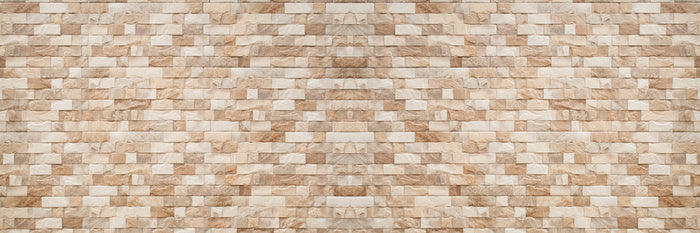 Panorama Of Brown Slate Marble Split Face Mosaic Pattern And Backgroun