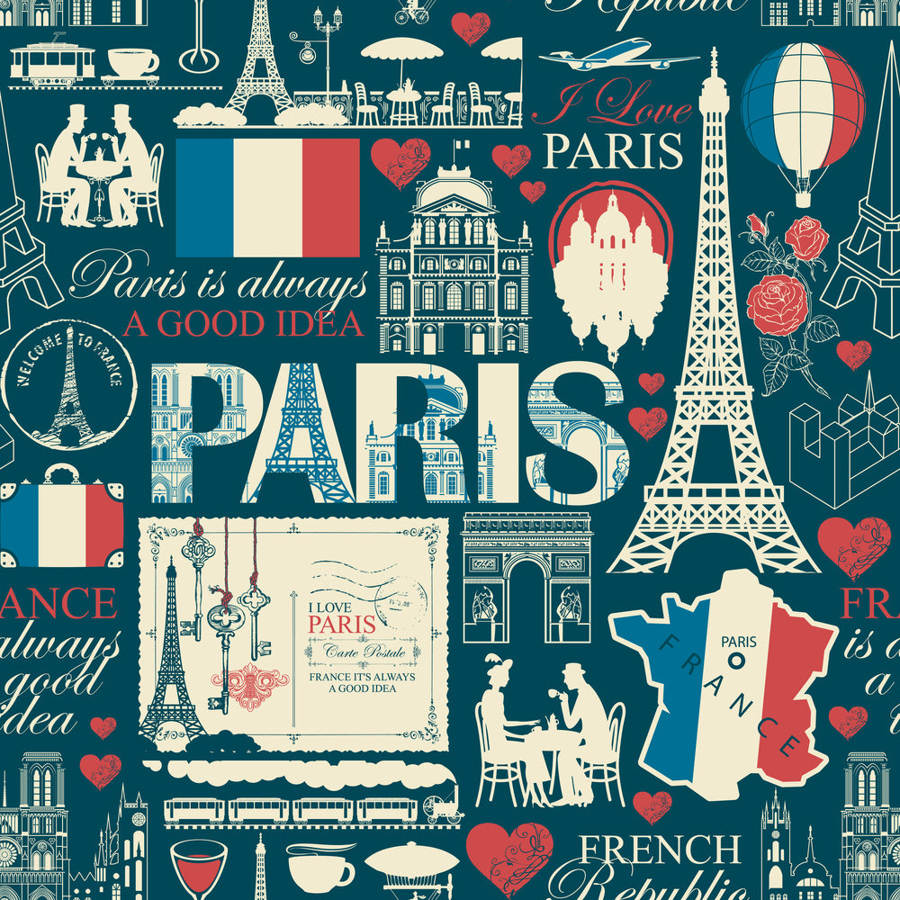 France Vector Pattern Vector Seamless Pattern On France And Paris Theme With Drawings, Inscr