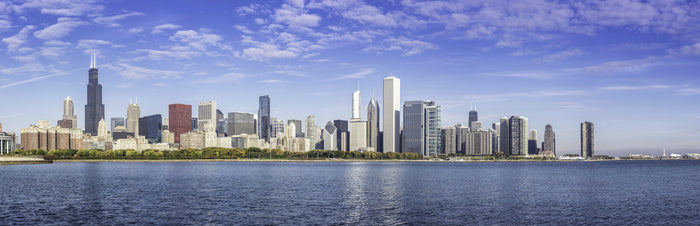 Downtown Of Chicago Morning Panorama Wall Mural