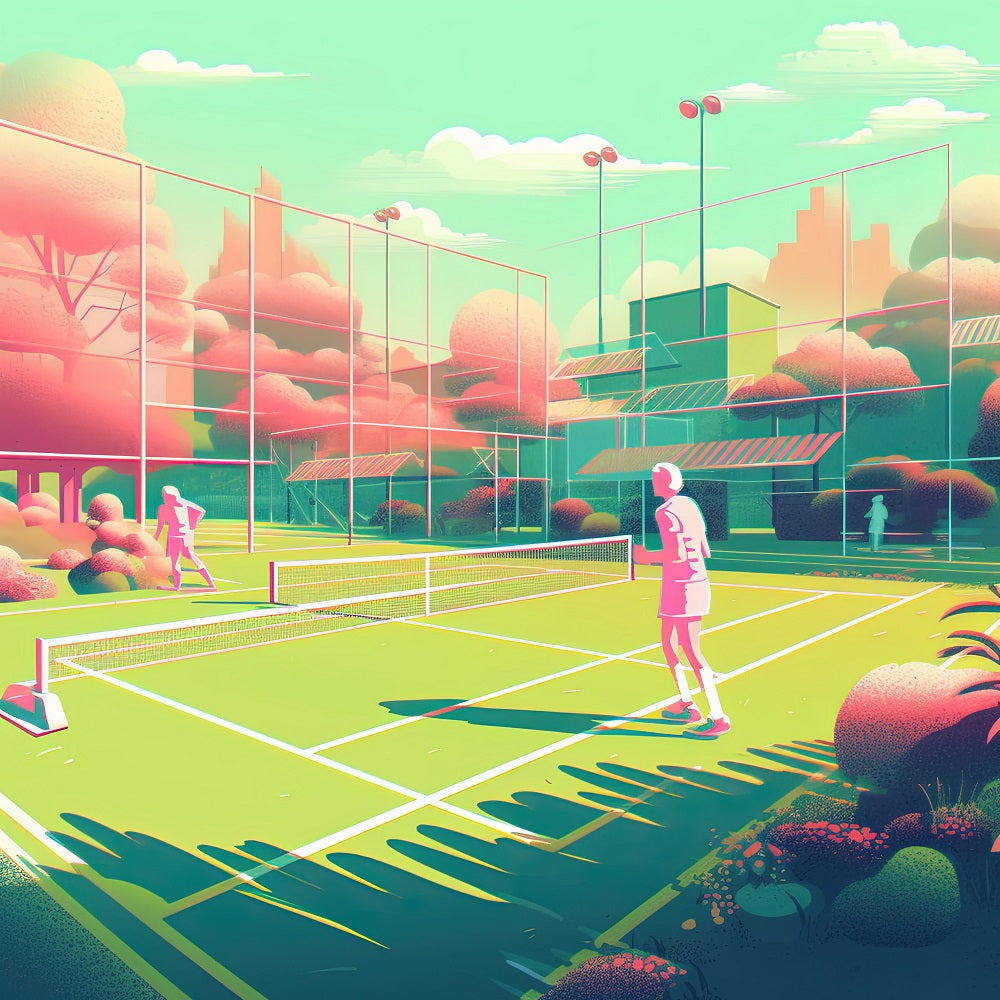 Abstract Pickleball Illustration Wall Mural