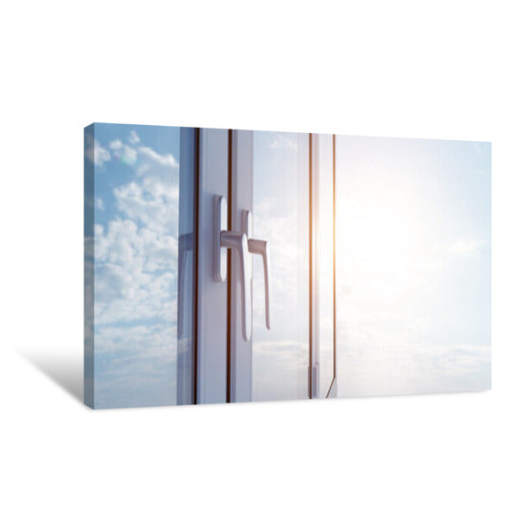 New Clear And Clean PCV Windows On Sunny Sky Canvas Print