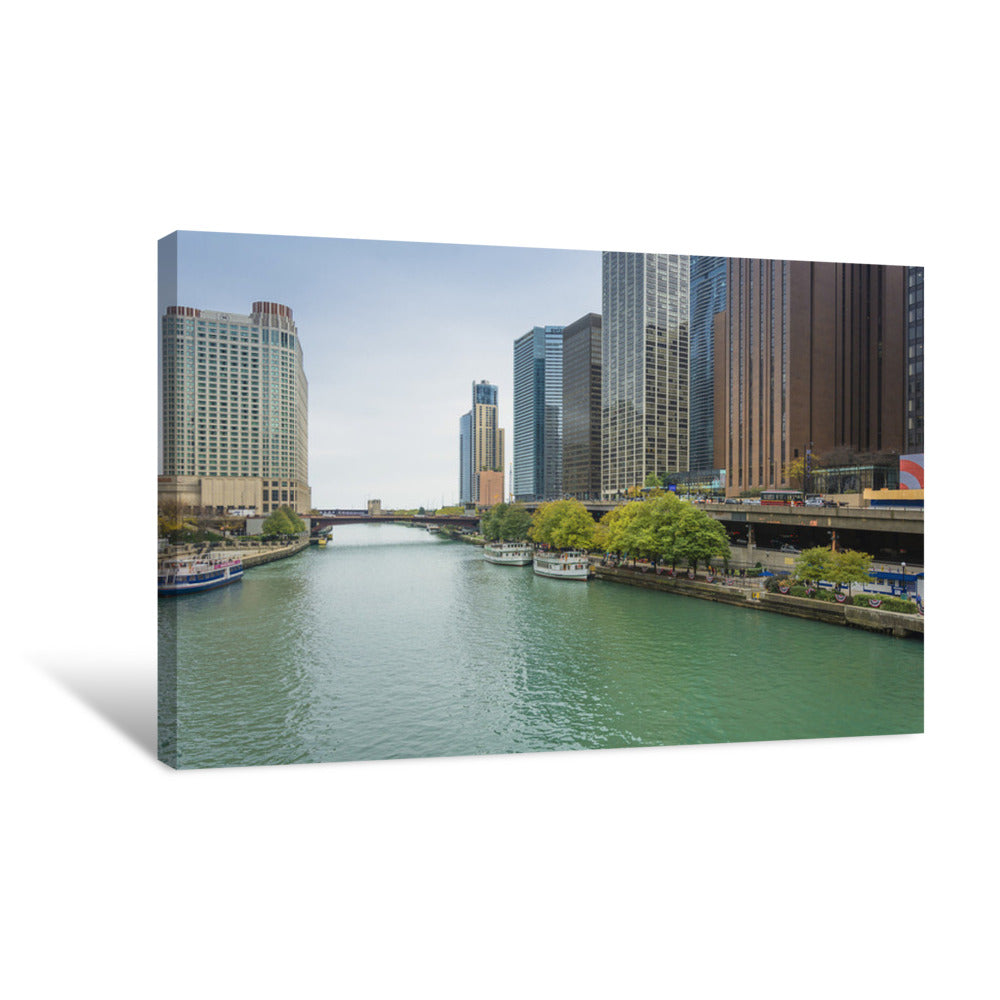 Chicago Downtown Riverside Canvas Print