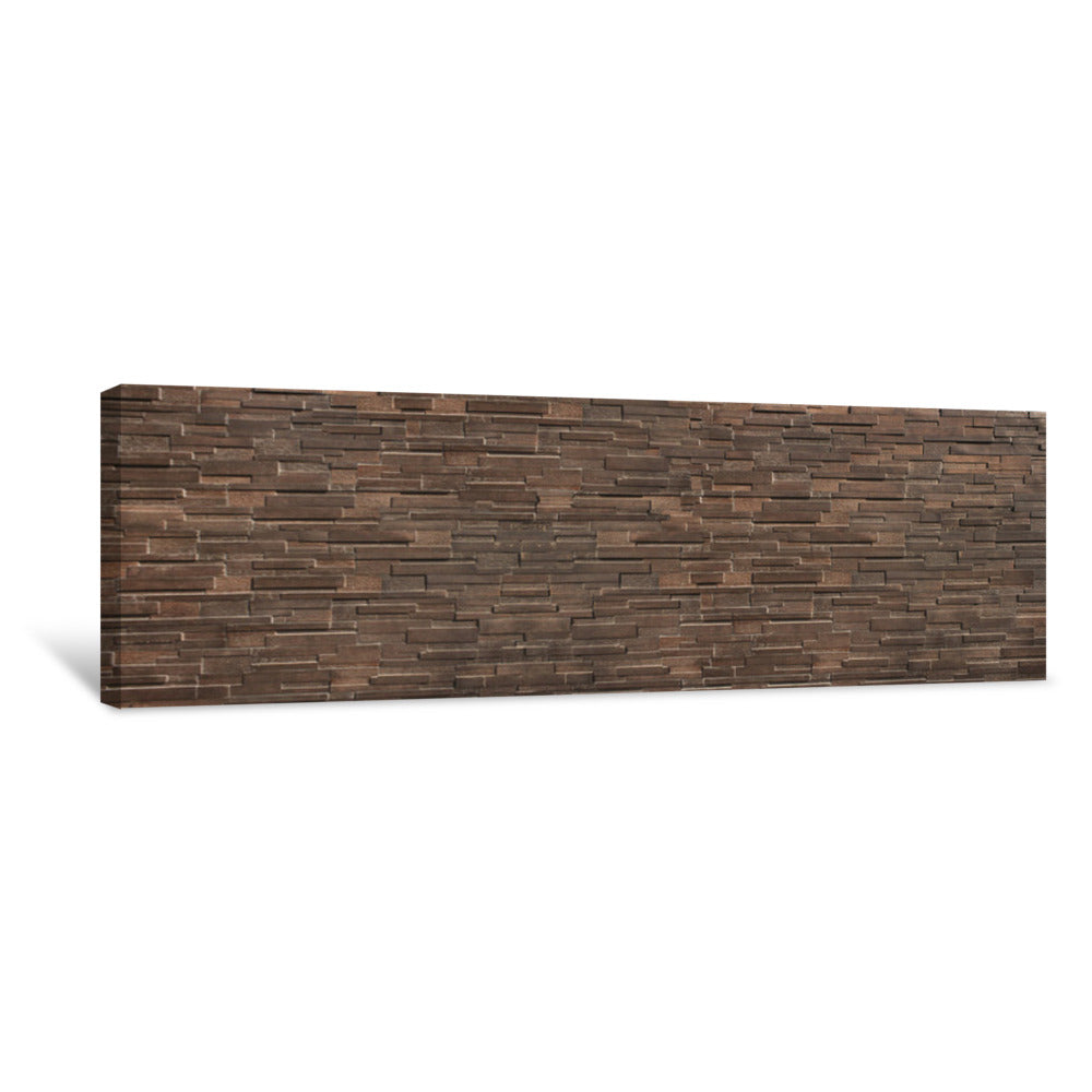 Horizontal Dark Brown Brick Wall For Pattern And Background Canvas Pri