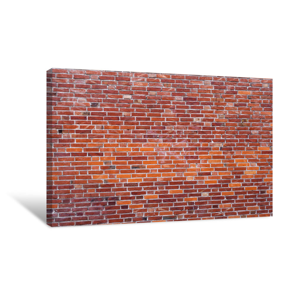 Part Of Wall Masonry With Bright Red Old Bricks Canvas Print
