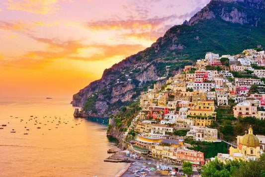 *CLEARANCE* View Of Positano Village Along Amalfi Coast In Italy At Sunset Wall Mural